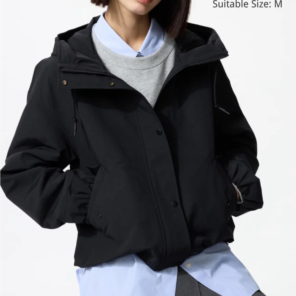 Uniqlo short parka rain jacket coat